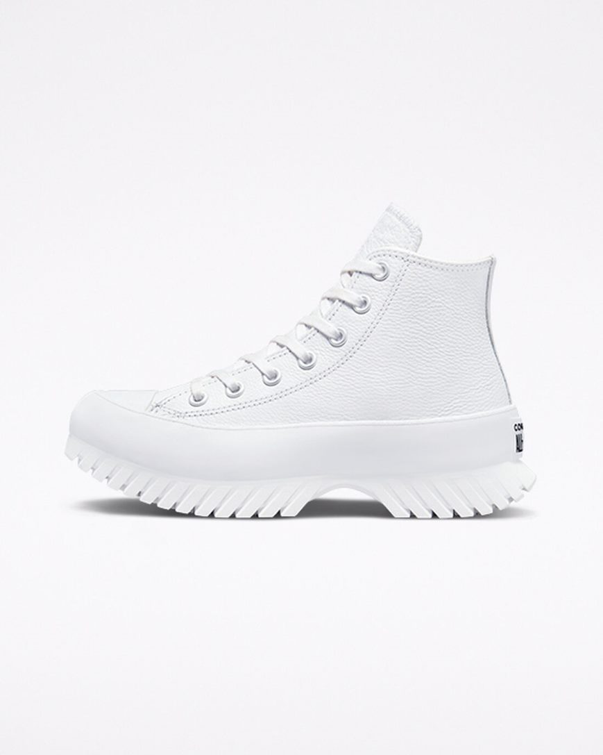 Women's Converse Chuck Taylor All Star Lugged 2.0 Leather High Top Shoes White / Black | AU 54816C